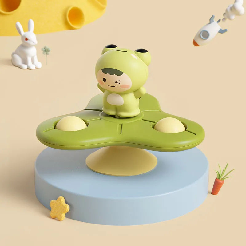 Montessori Spinning Suction Bath Toy, Sensory Rattle for Babies and Toddlers