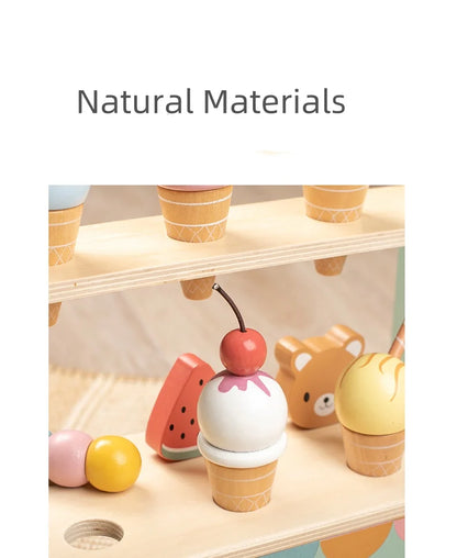 Montessori Wooden Ice Cream Counter