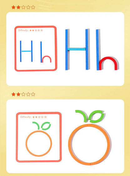 Montessori Wooden Sticks & Rings Puzzle