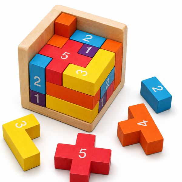 Montessori Wooden Puzzle Cube 3D Brain Teaser