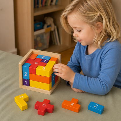 Montessori Wooden Puzzle Cube 3D Brain Teaser