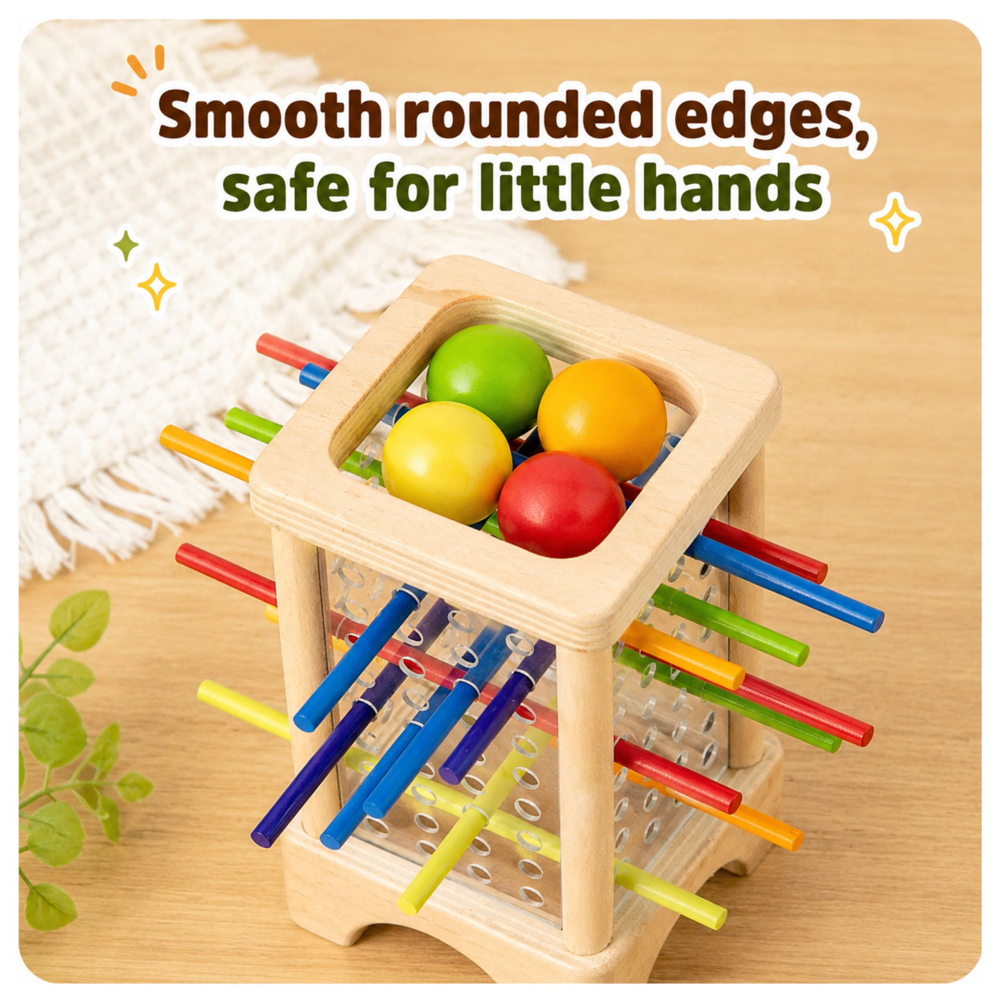Montessori Wooden Stick Drop Game