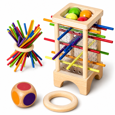 Montessori Wooden Stick Drop Game