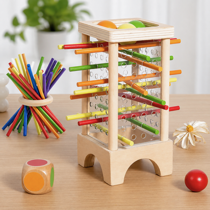 Montessori Wooden Stick Drop Game