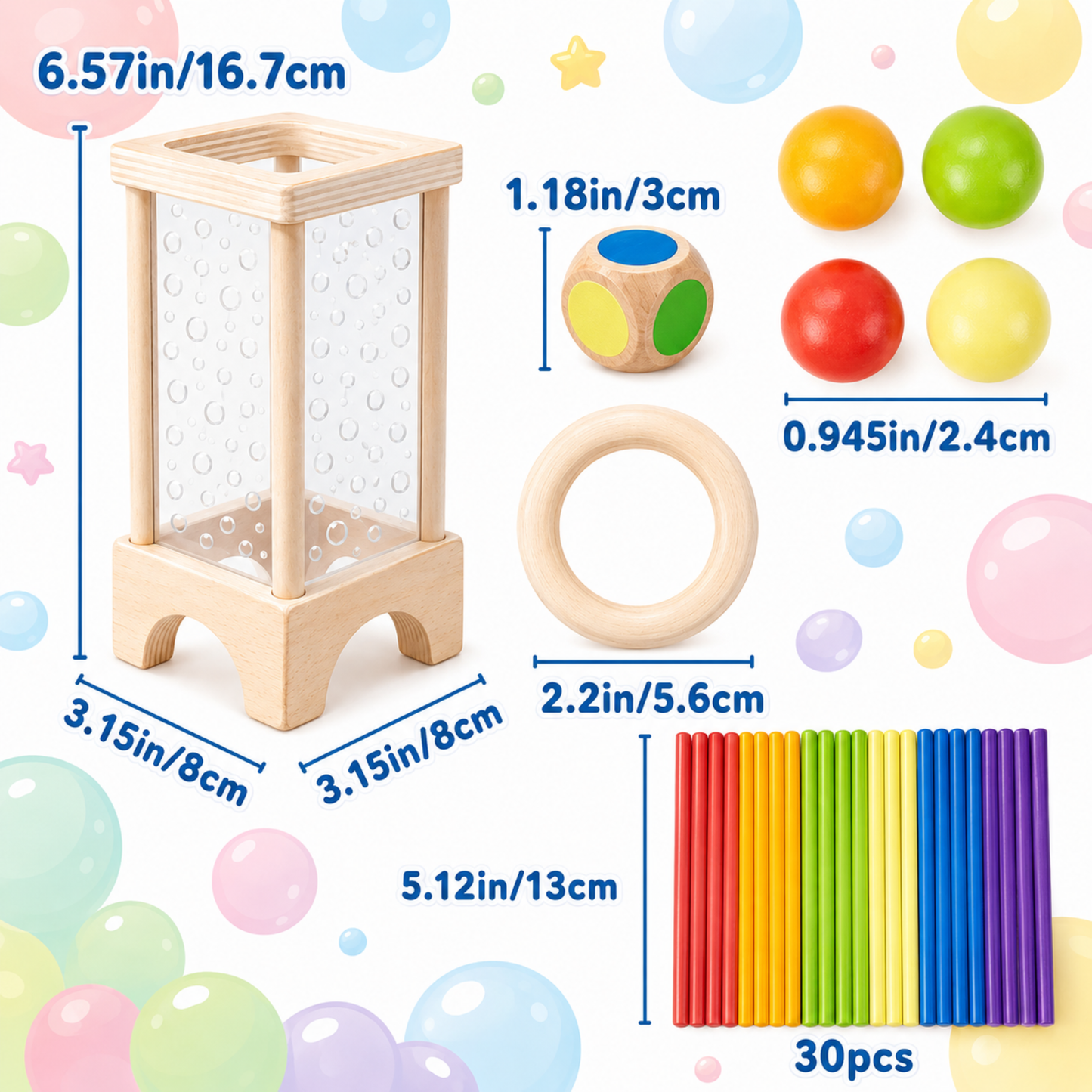 Montessori Wooden Stick Drop Game