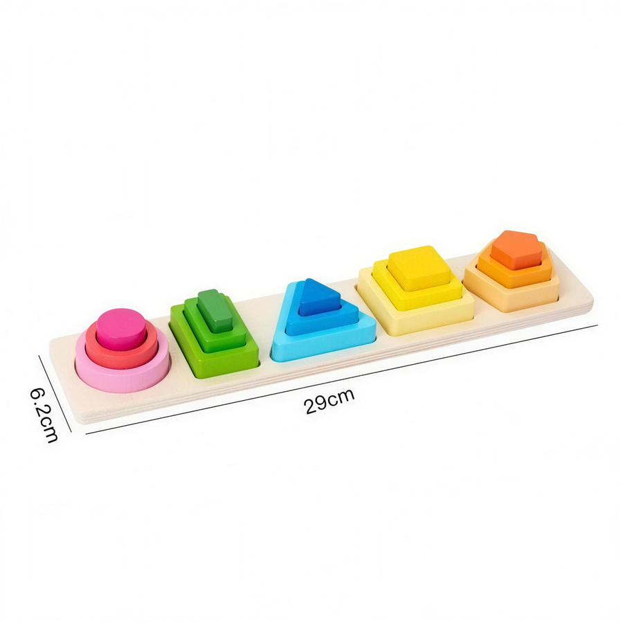 Montessori wooden sorting and stacking toy