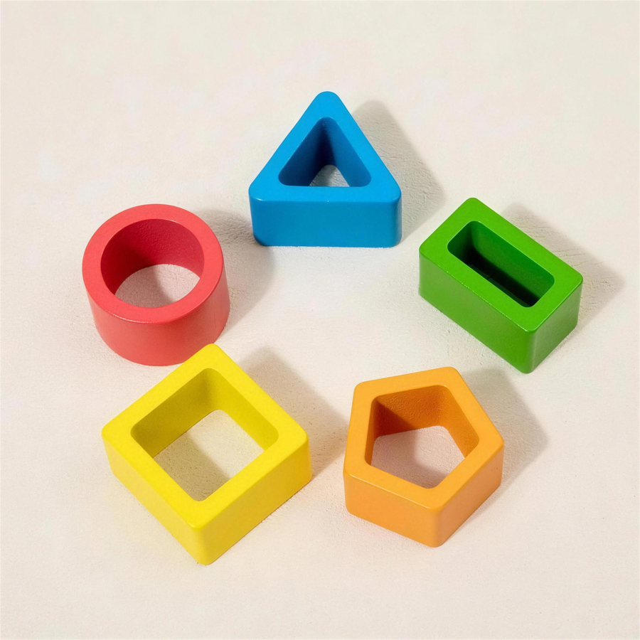 Montessori wooden sorting and stacking toy