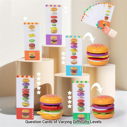 Wooden hamburger pretend play set