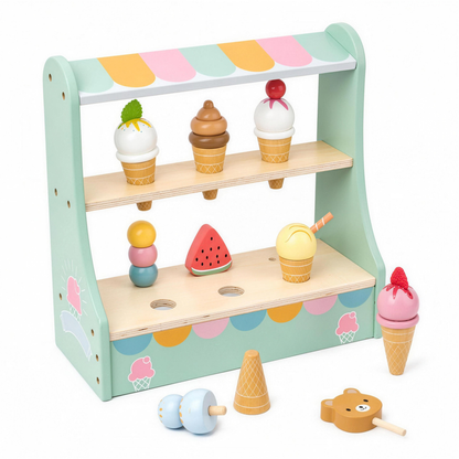 Display Stand Set wooden ice cream toys