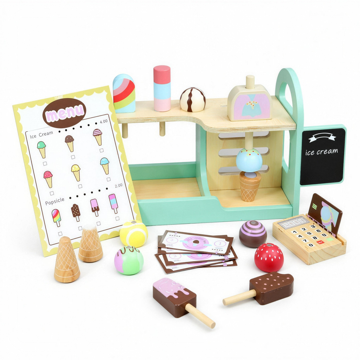 Counter and Register Set wooden ice cream shop