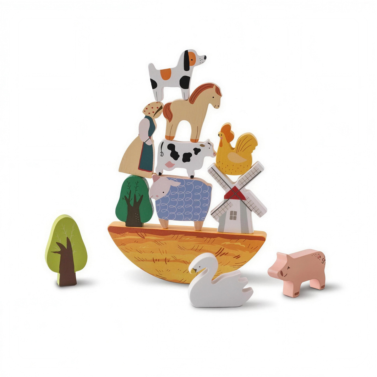 Montessori Wooden Forest Stacking Blocks