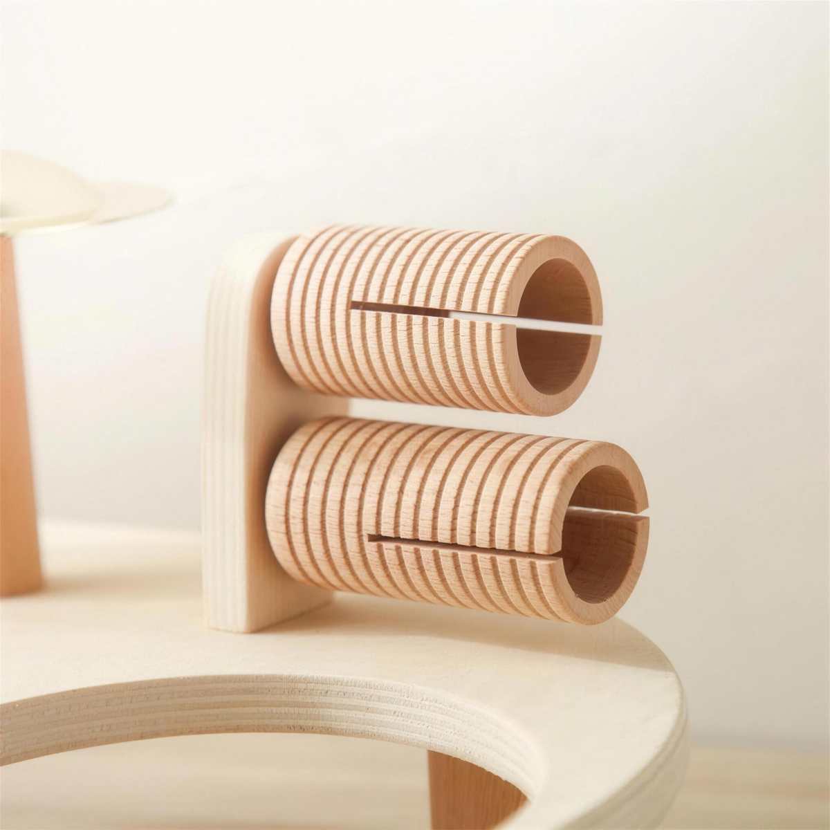 Close-up of wooden rattle tubes