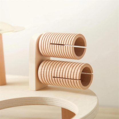 Close-up of wooden rattle tubes