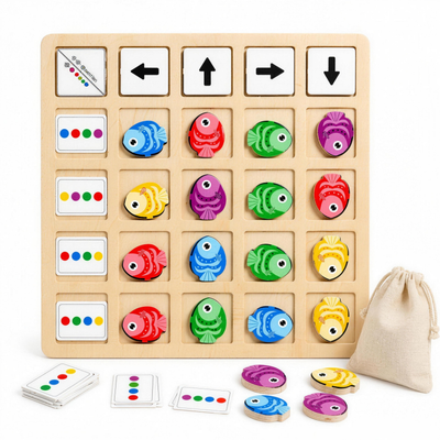 Montessori Wooden Fish Logic Game