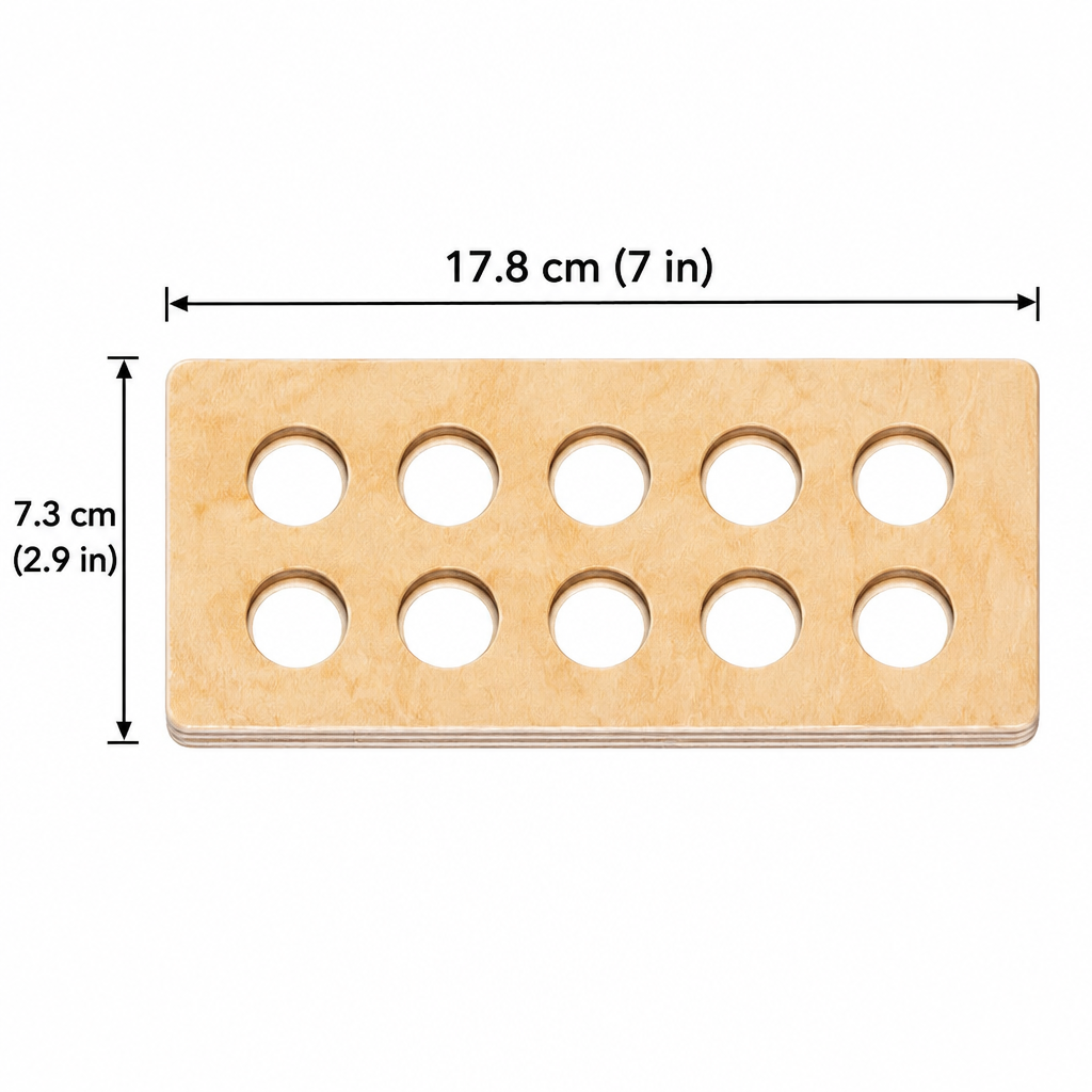 Ten frame base plate size: 17.8 x 7.3 cm
