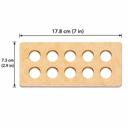 Ten frame base plate size: 17.8 x 7.3 cm