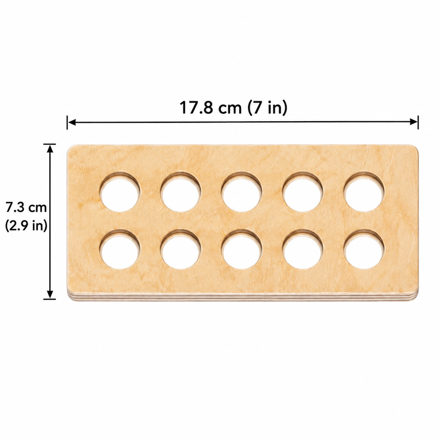 Ten frame base plate size: 17.8 x 7.3 cm