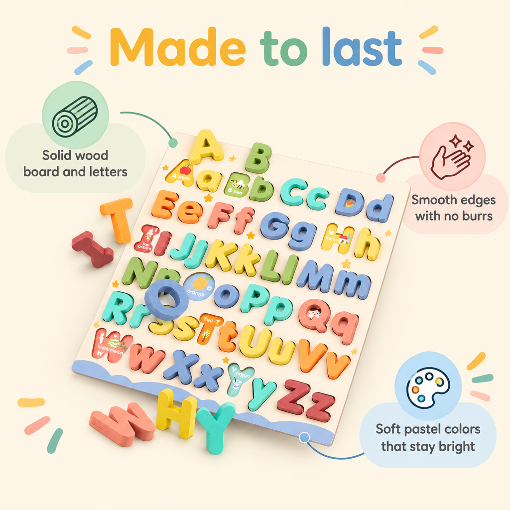 Wooden ABC board materials and quality