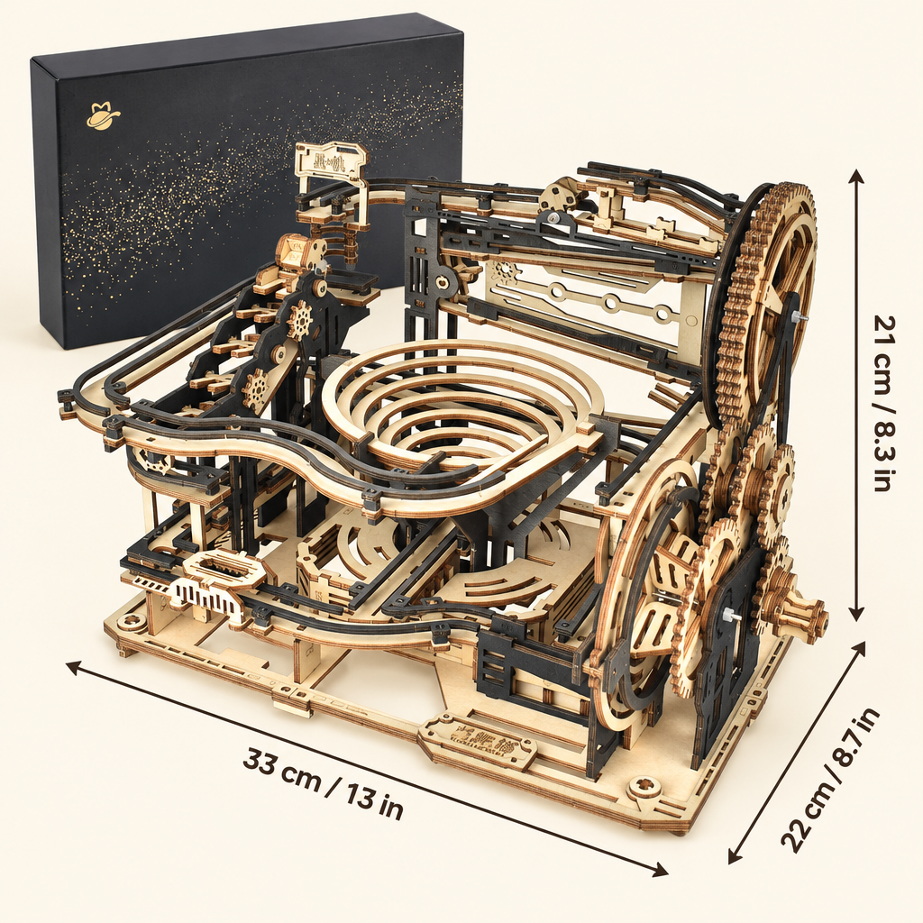 Style A hand crank marble run dimensions
