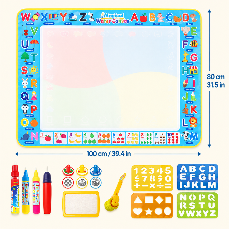 Water drawing mat dimensions