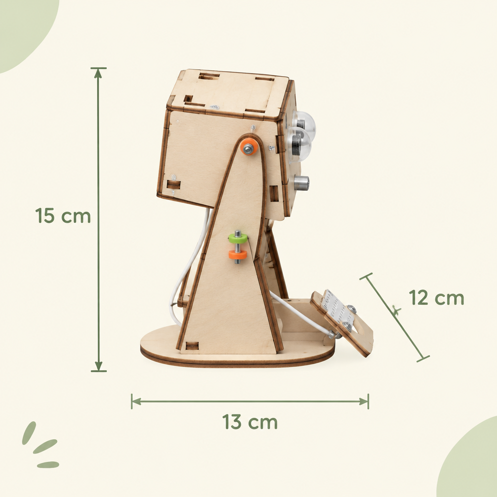 Robot size 15 x 13 x 12 cm