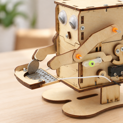 Robot arm placing a coin