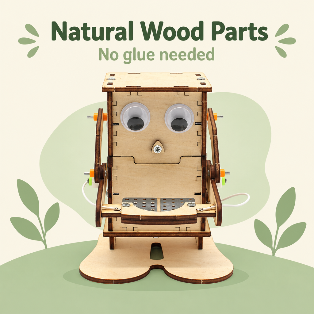 Natural wood parts, no glue needed