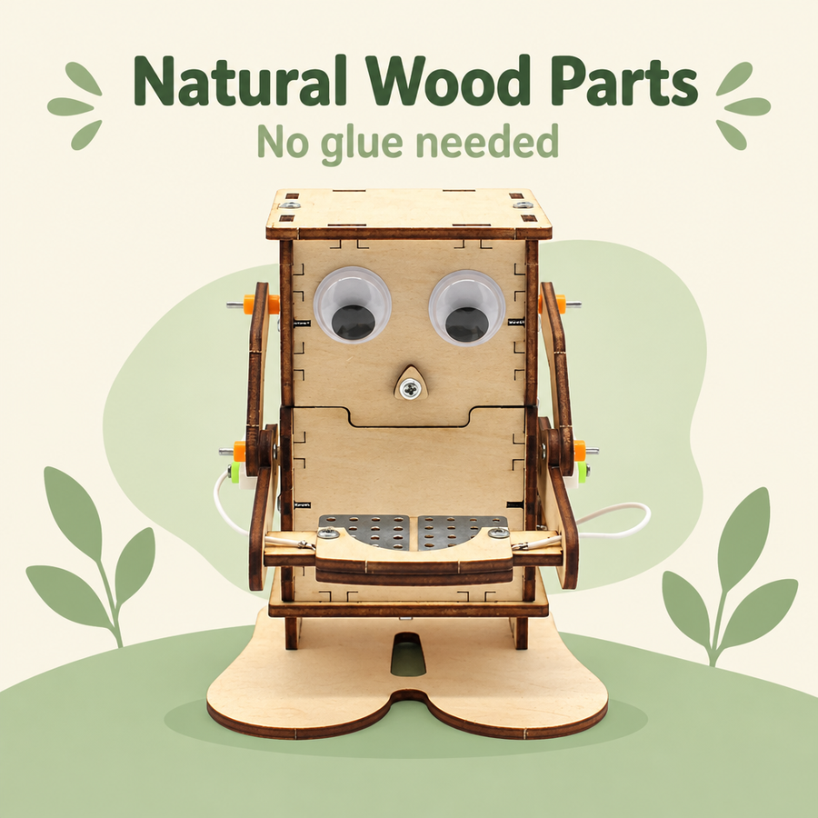 Natural wood parts, no glue needed