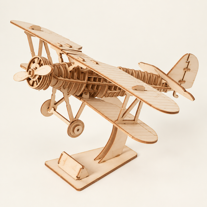 Wooden biplane 3D model