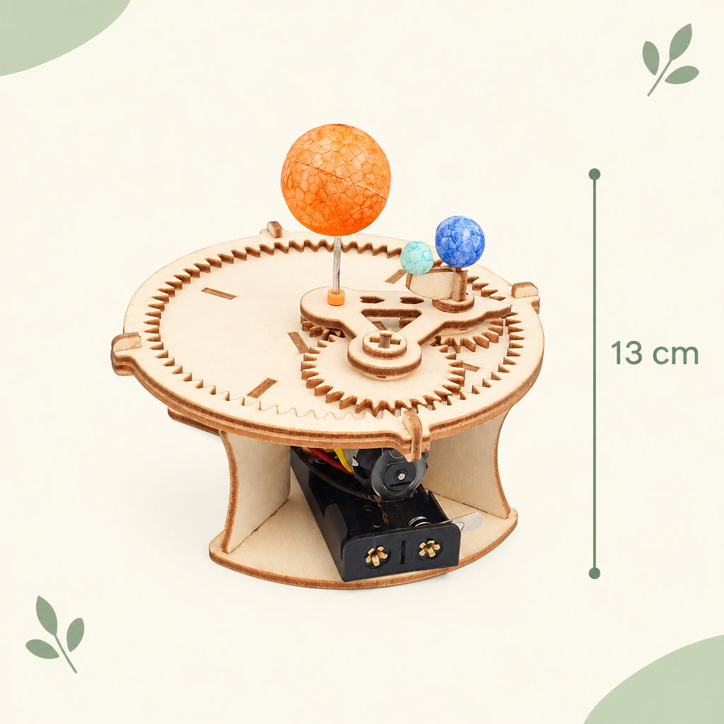 Solar system model size, about 13 cm tall