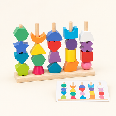 Montessori Wooden Color Sorting Stacker
