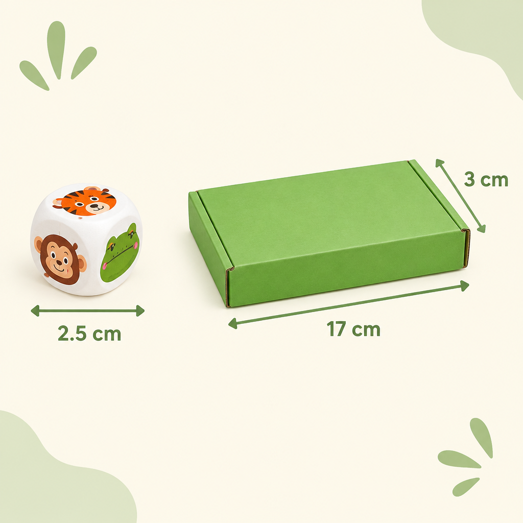 Animal dice game dimensions