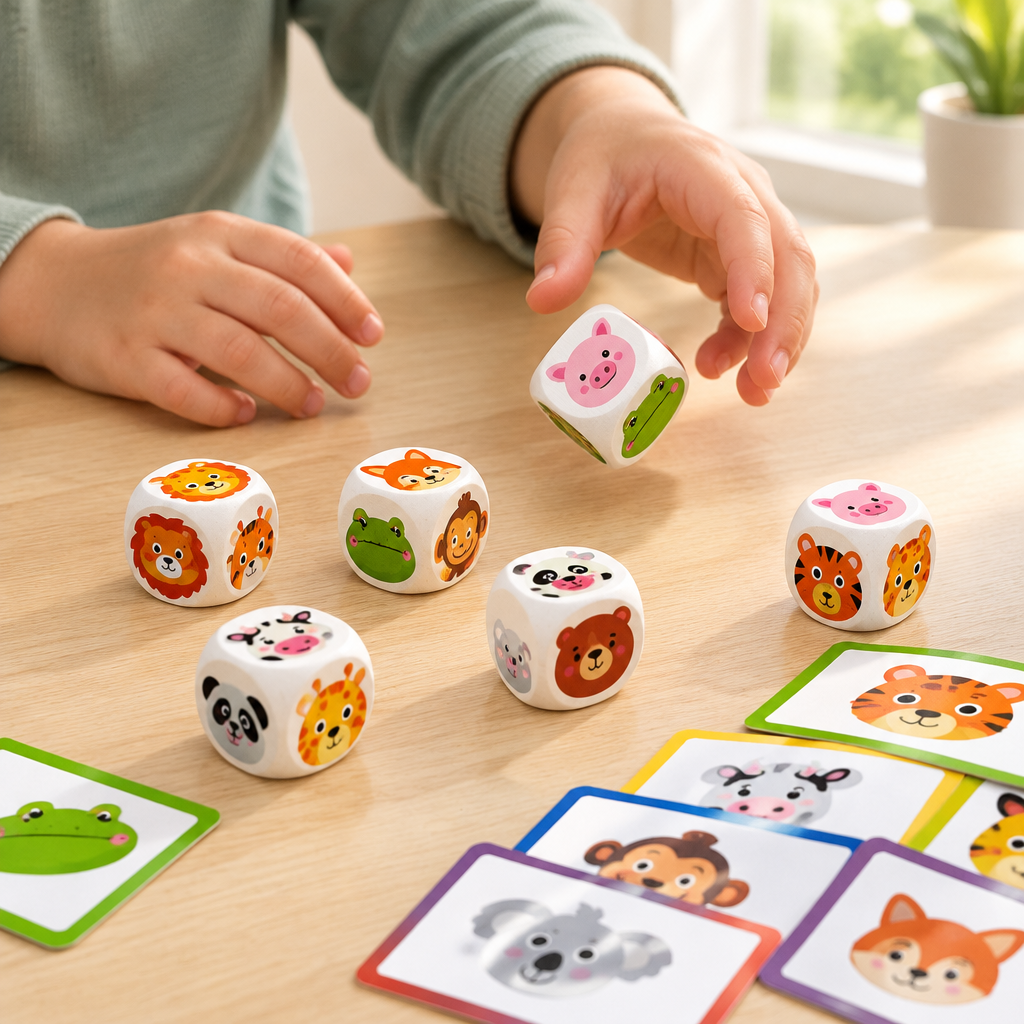 Hands matching dice to pattern cards