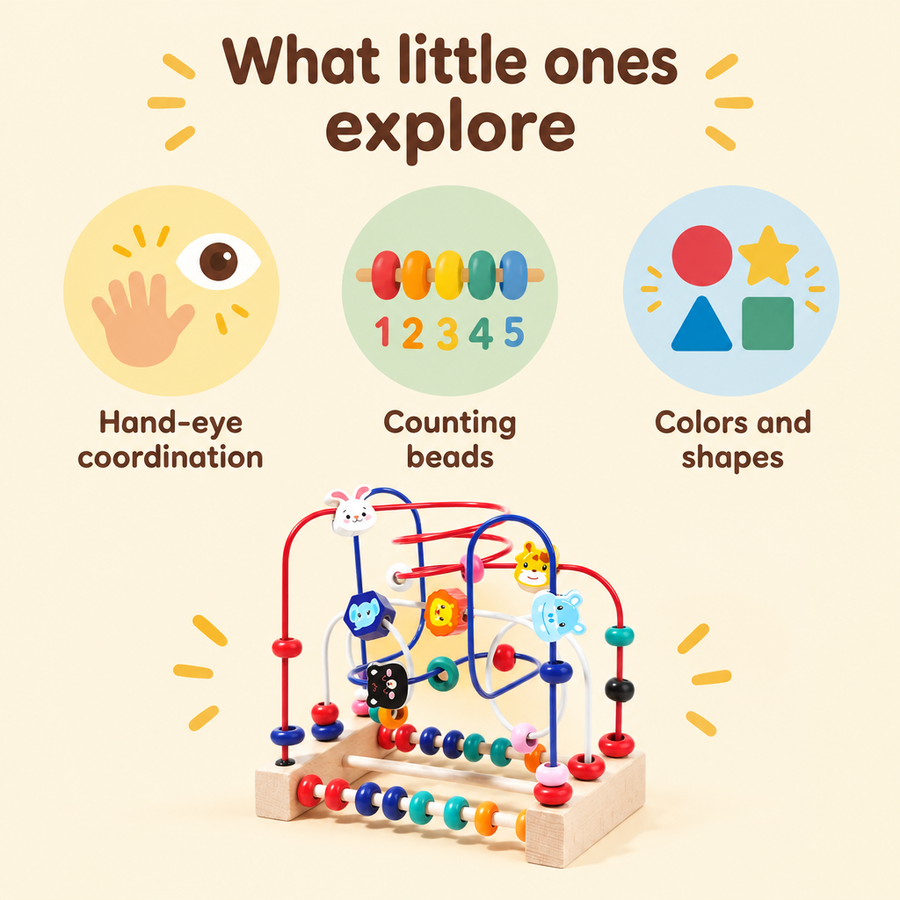 What little ones explore with the bead maze infographic