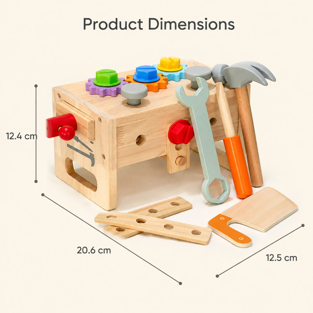 Wooden toolbox toy dimensions
