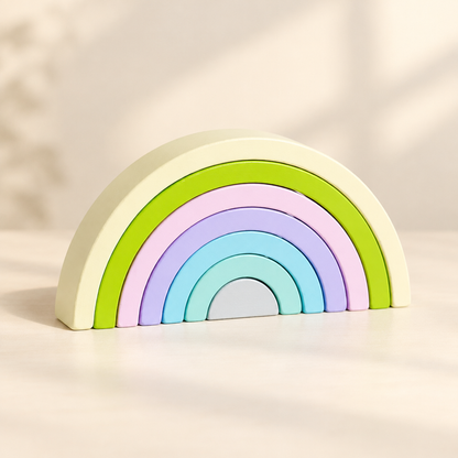 Macaron pastel wooden rainbow arch stacker