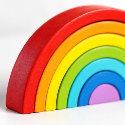 Close-up of smooth rounded wooden arch edges