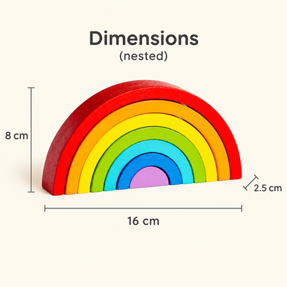 Wooden rainbow arch stacker dimensions