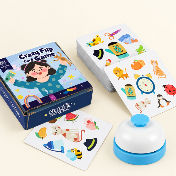 Spot the Match card game with bell and picture cards