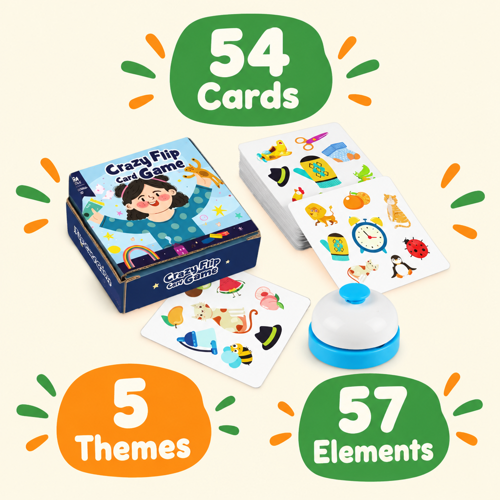 54 cards, 5 themes and 57 elements