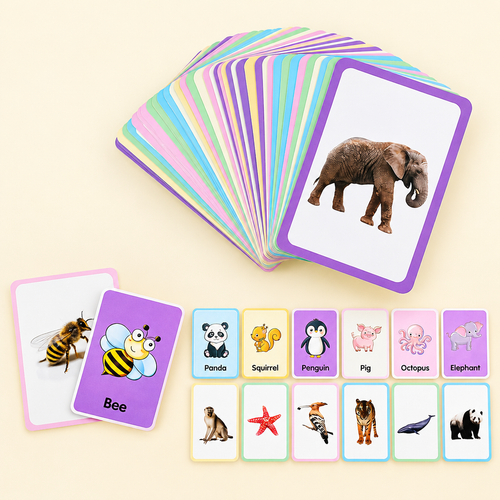 36 double-sided animal flash cards