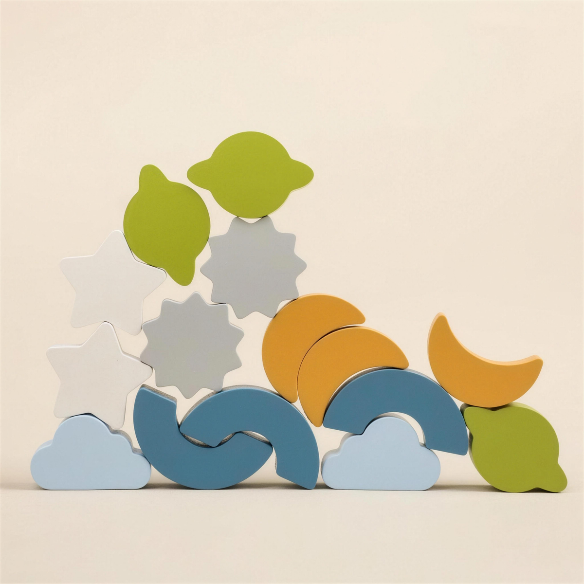 Wooden rocket shape sorter for toddlers