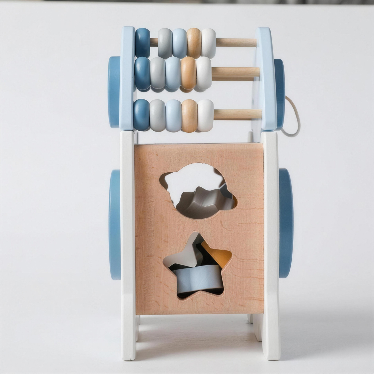 Wooden rocket shape sorter for toddlers