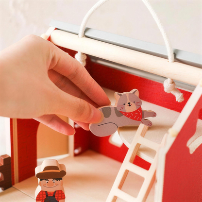 Wooden farm barn play set