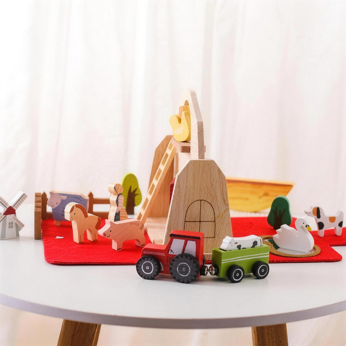 Wooden farm barn play set