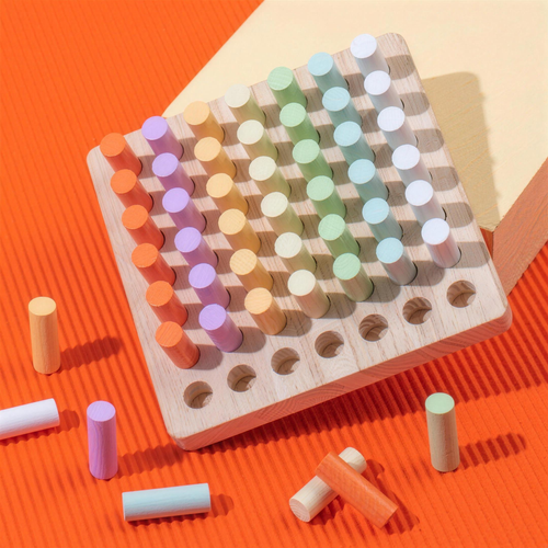 Wooden plugboard color match toy