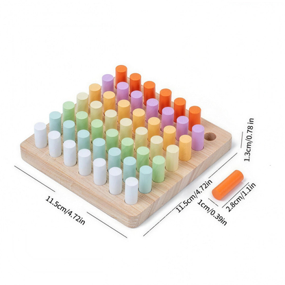 Wooden plugboard color match toy