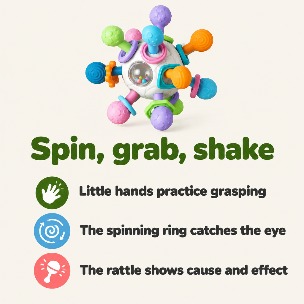 Spin, grab, shake
