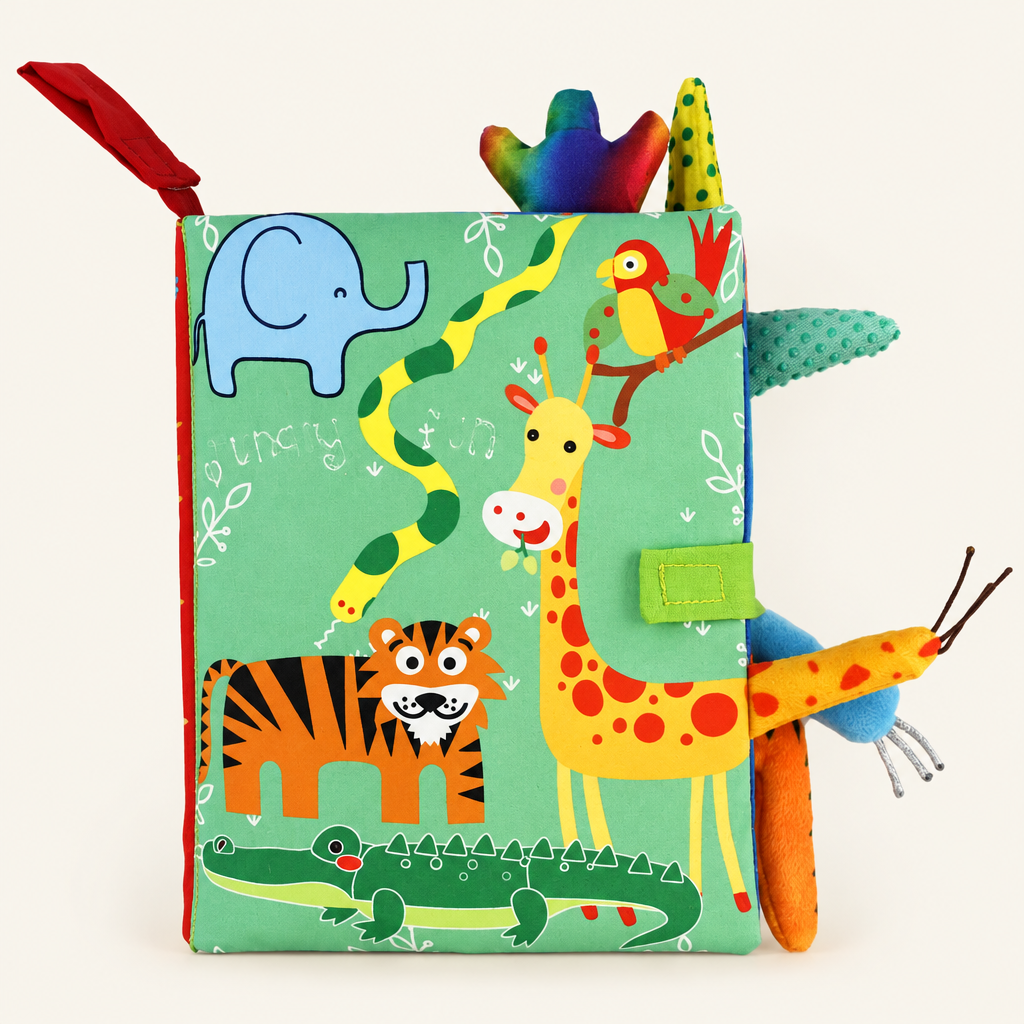 Montessori Animal Tail Cloth Book, Tiger