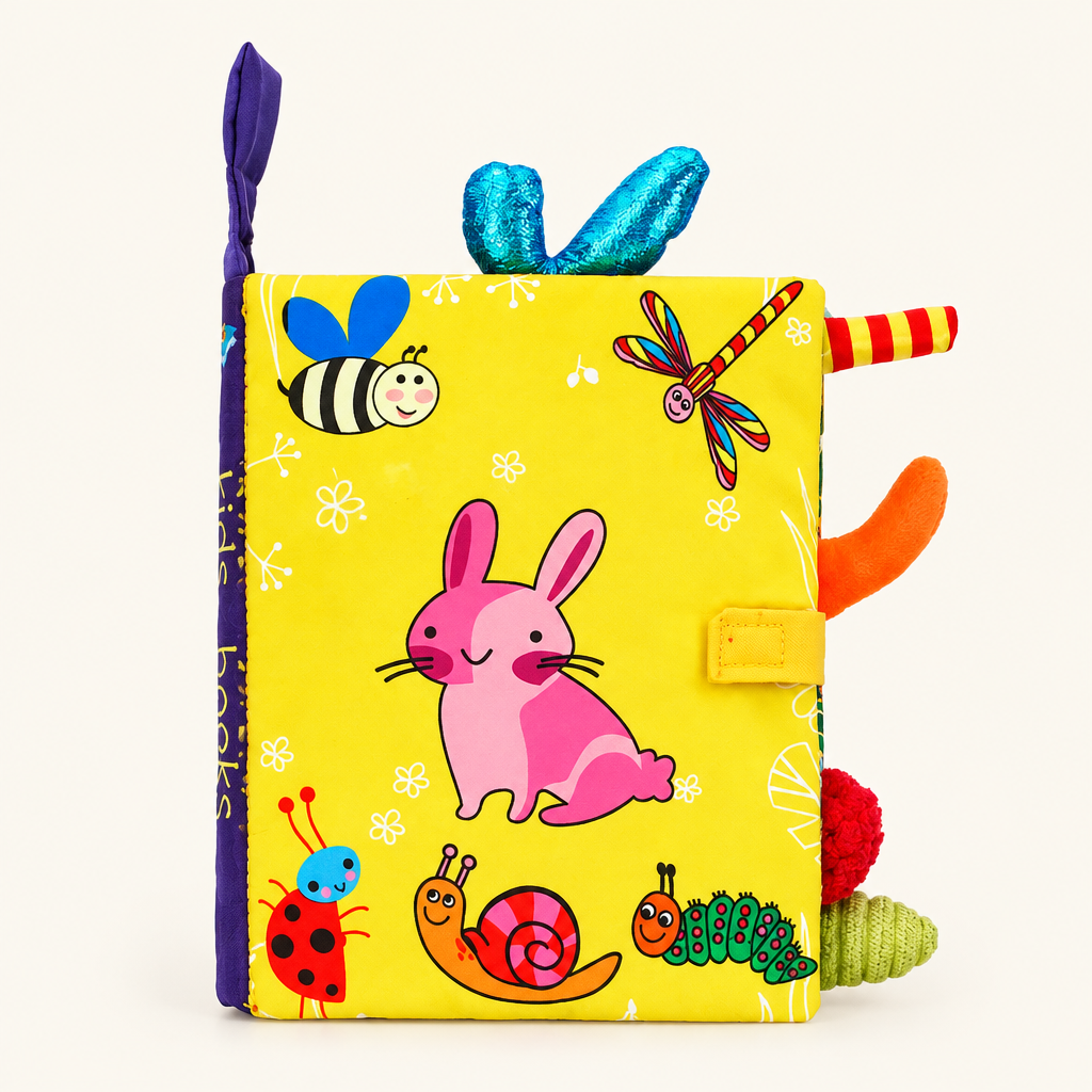 Montessori Animal Tail Cloth Book, Rabbit